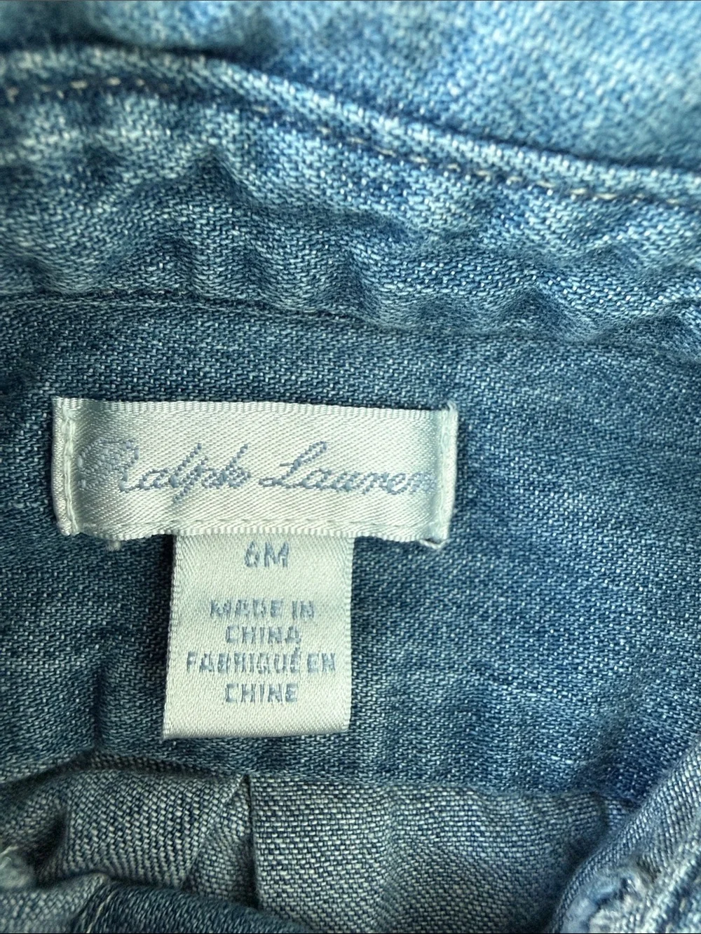 Ralph Lauren Kids Blue Denim Button-Down Shirt with Pony Logo